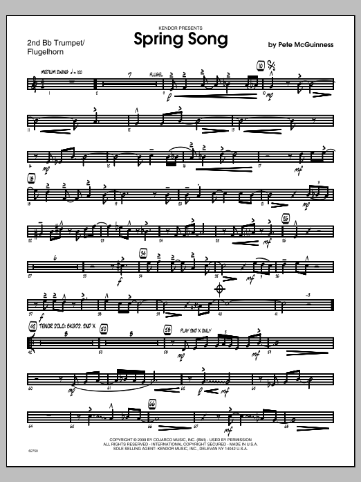 Download McGuinness Spring Song - 2nd Bb Trumpet Sheet Music