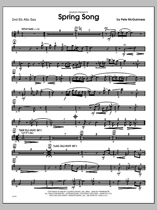 Download McGuinness Spring Song - Alto Sax 2 Sheet Music