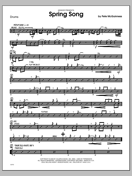 Download McGuinness Spring Song - Drums Sheet Music
