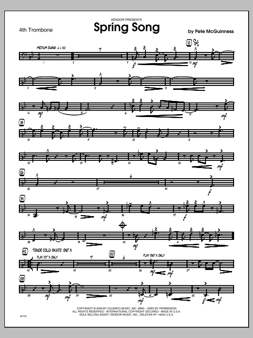 Download McGuinness Spring Song - Trombone 4 Sheet Music