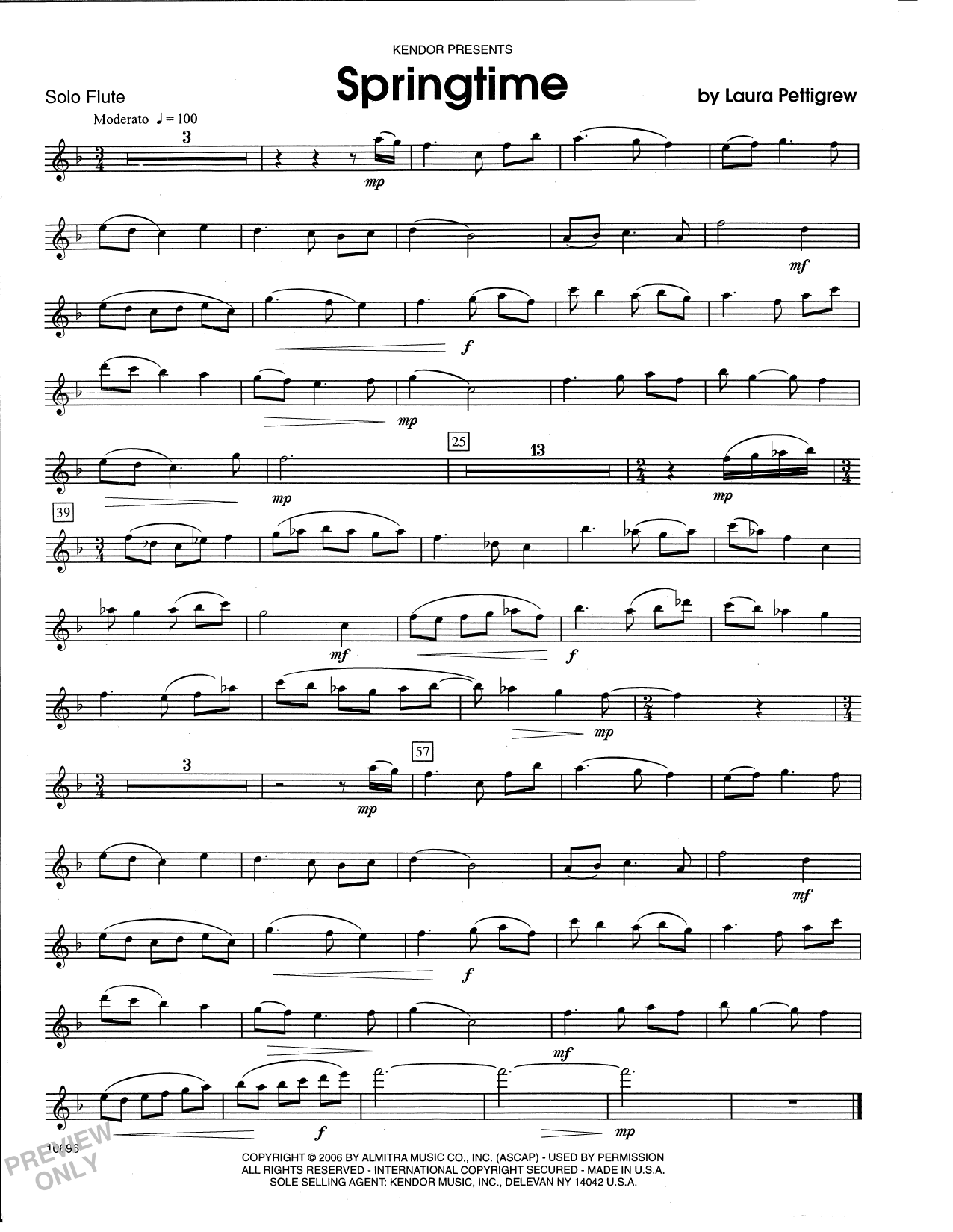 Download Laura Pettigrew Springtime - Flute Sheet Music