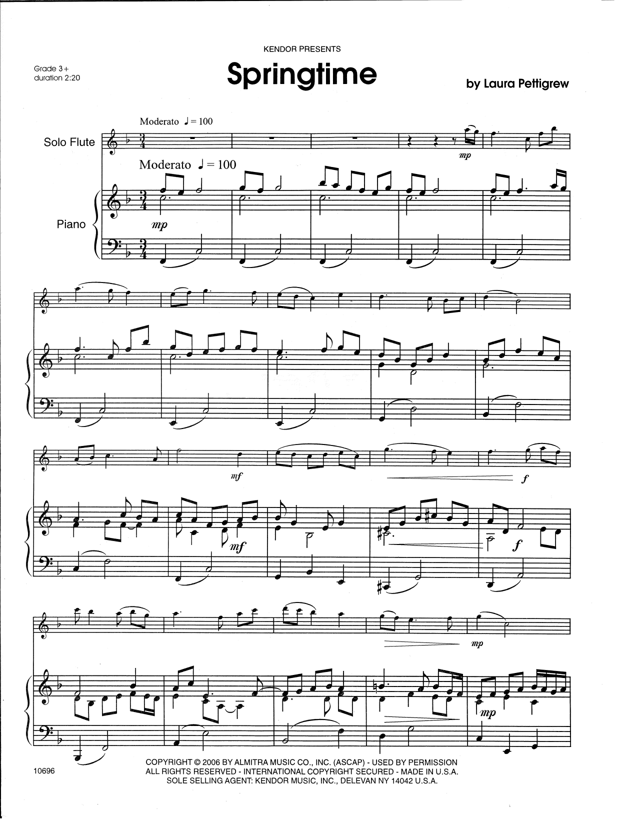 Download Laura Pettigrew Springtime - Piano (optional) Sheet Music