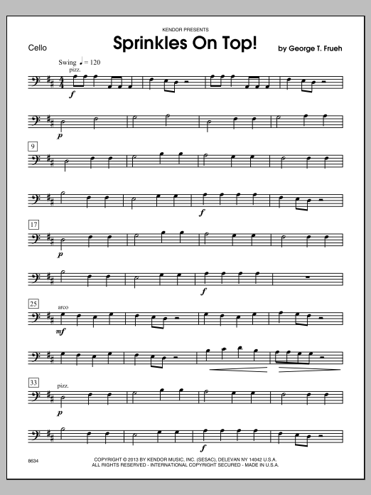 Download George T. Frueh Sprinkles On Top! - Cello Sheet Music