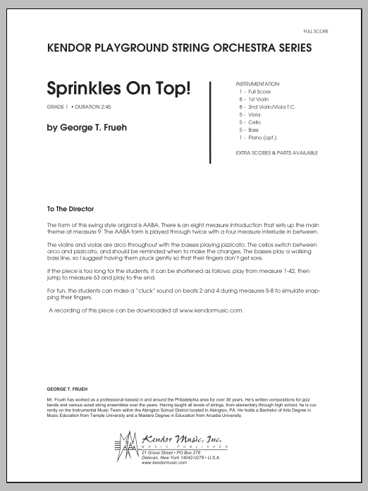 Download George T. Frueh Sprinkles On Top! - Full Score Sheet Music