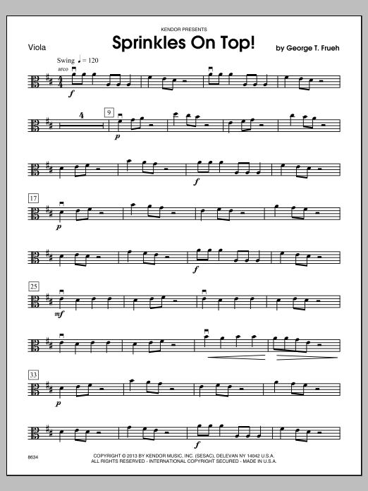 Download George T. Frueh Sprinkles On Top! - Viola Sheet Music