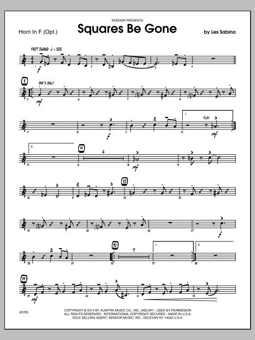 Download Les Sabina Squares Be Gone - Horn in F Sheet Music