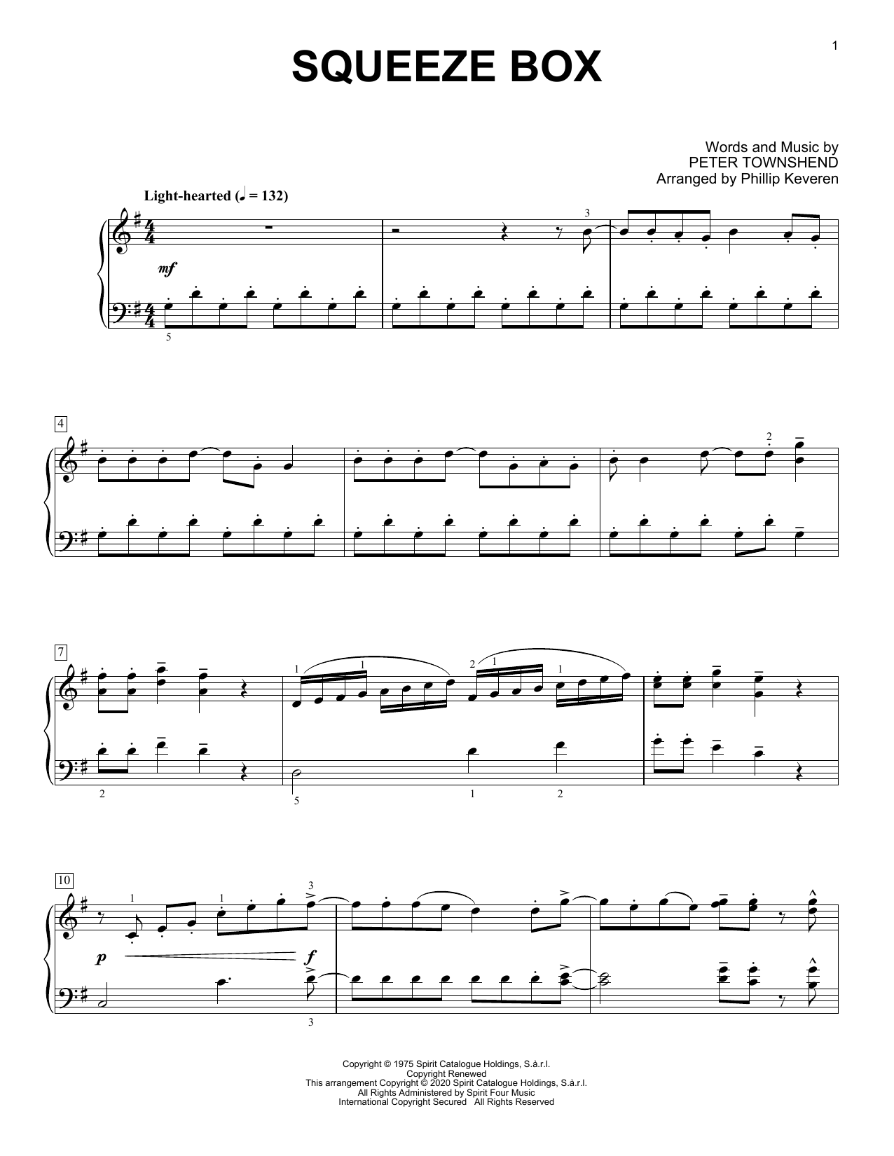 Download The Who Squeeze Box [Classical version] (arr. P Sheet Music