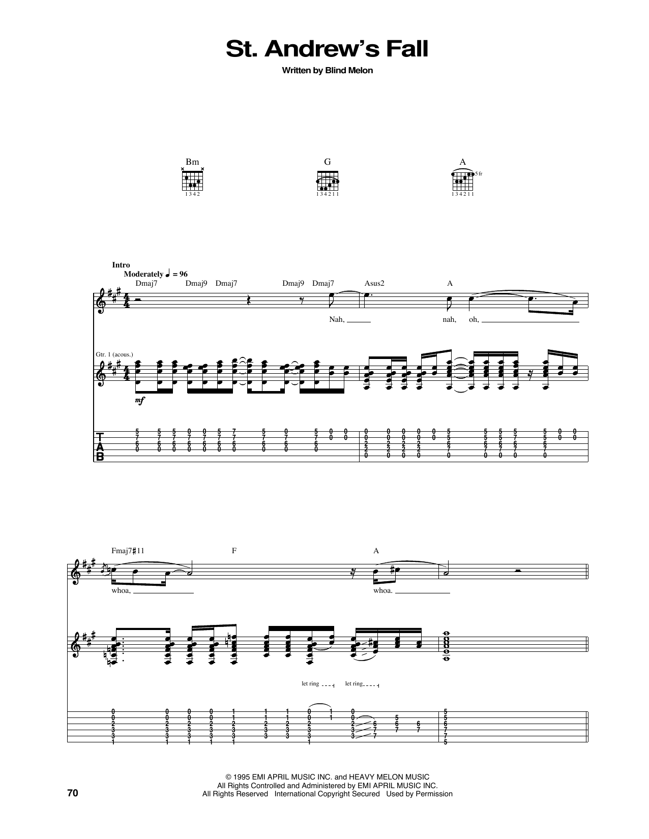 Download Blind Melon St. Andrew's Fall Sheet Music