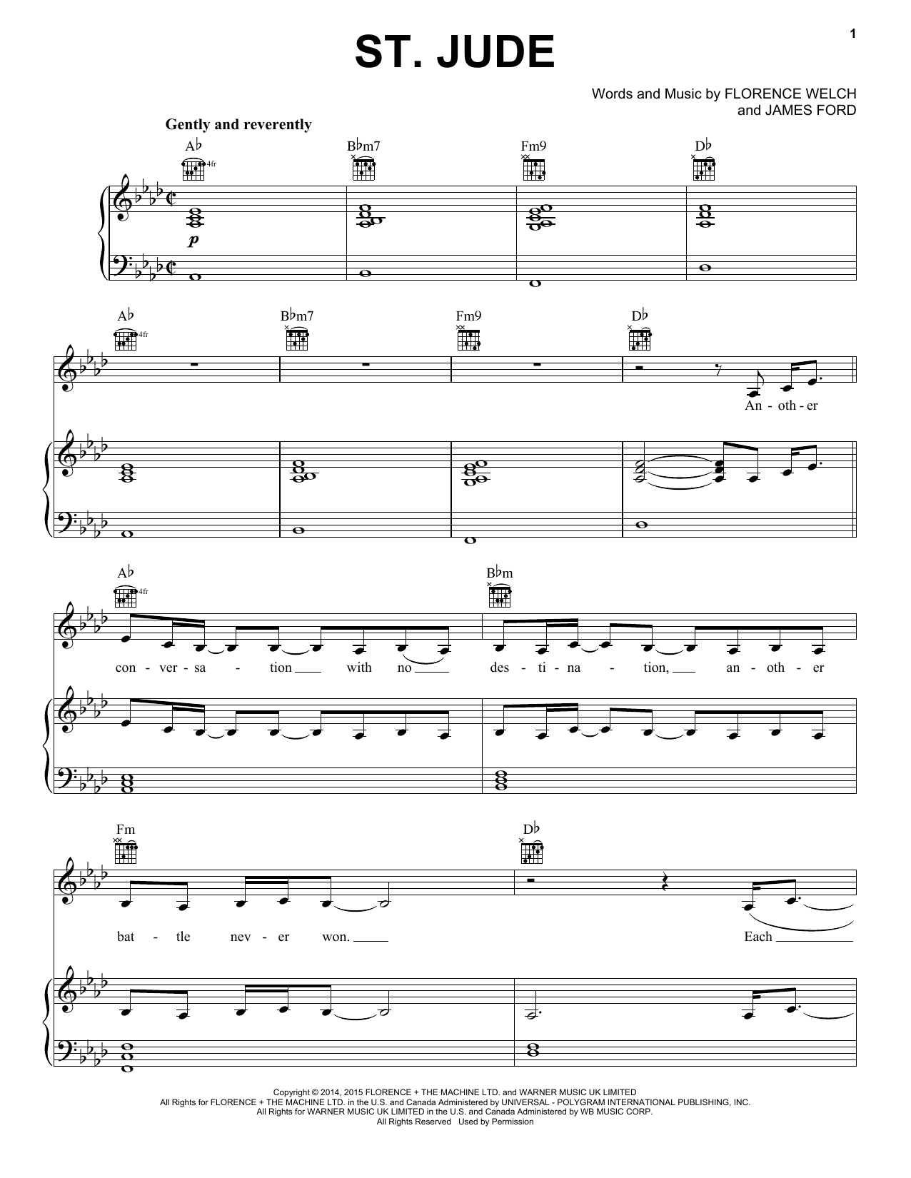 Download Florence And The Machine St. Jude Sheet Music