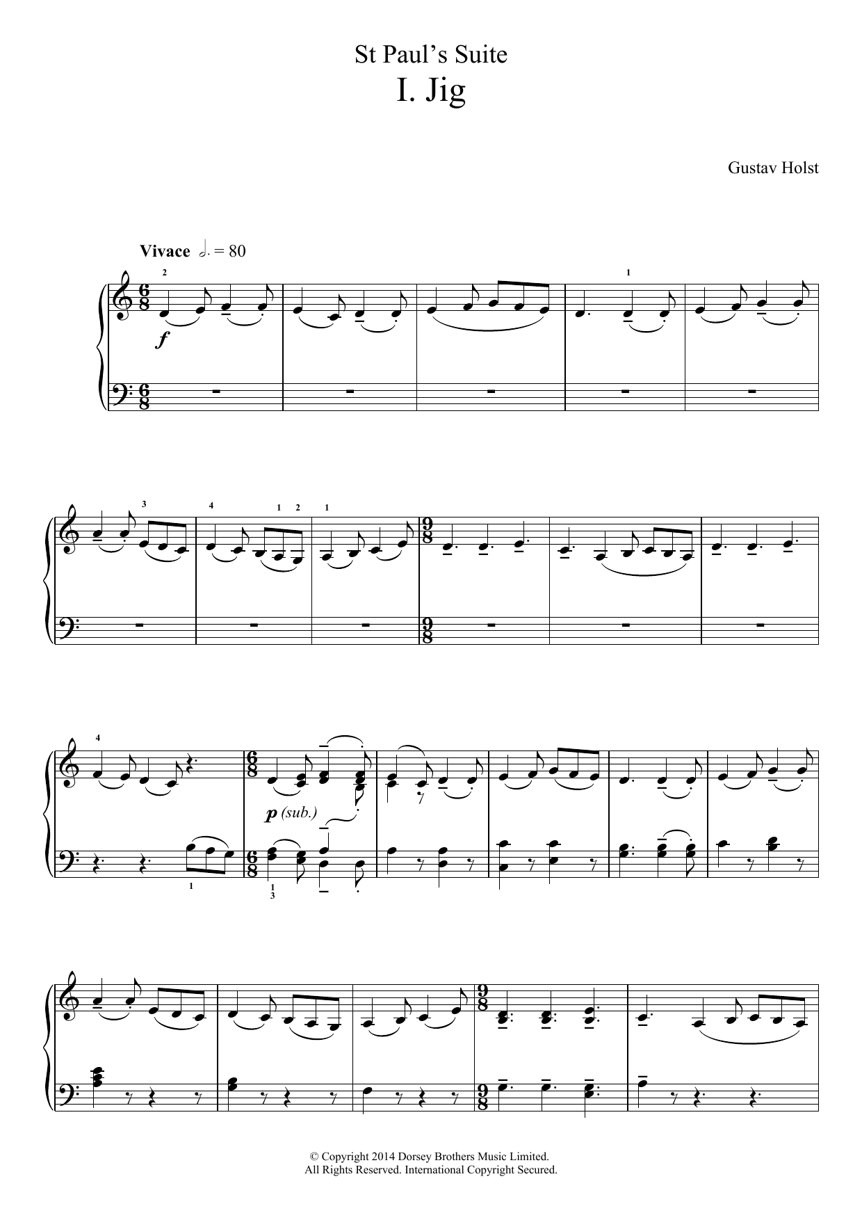 Download Gustav Holst St. Paul's Suite- I. Jig Sheet Music