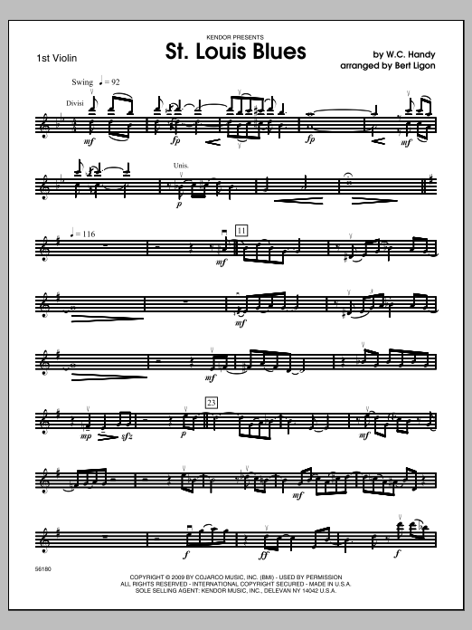 Download Ligon St. Louis Blues - 1st Violin Sheet Music