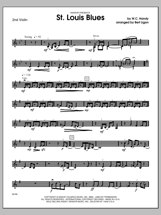 Download Ligon St. Louis Blues - 2nd Violin Sheet Music