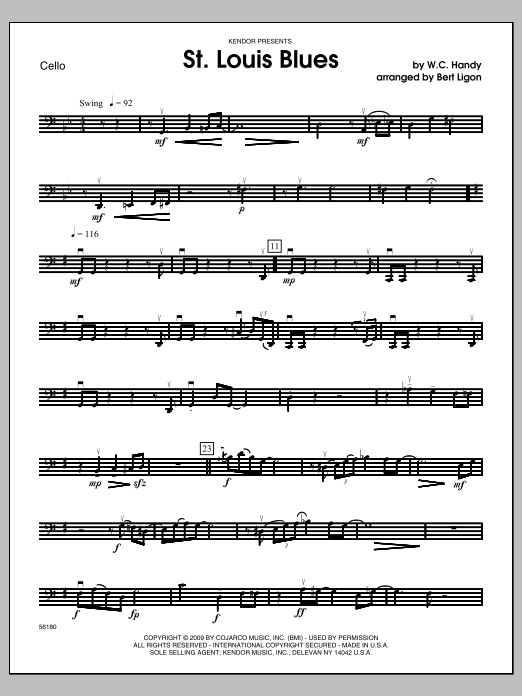 Download Ligon St. Louis Blues - Cello Sheet Music