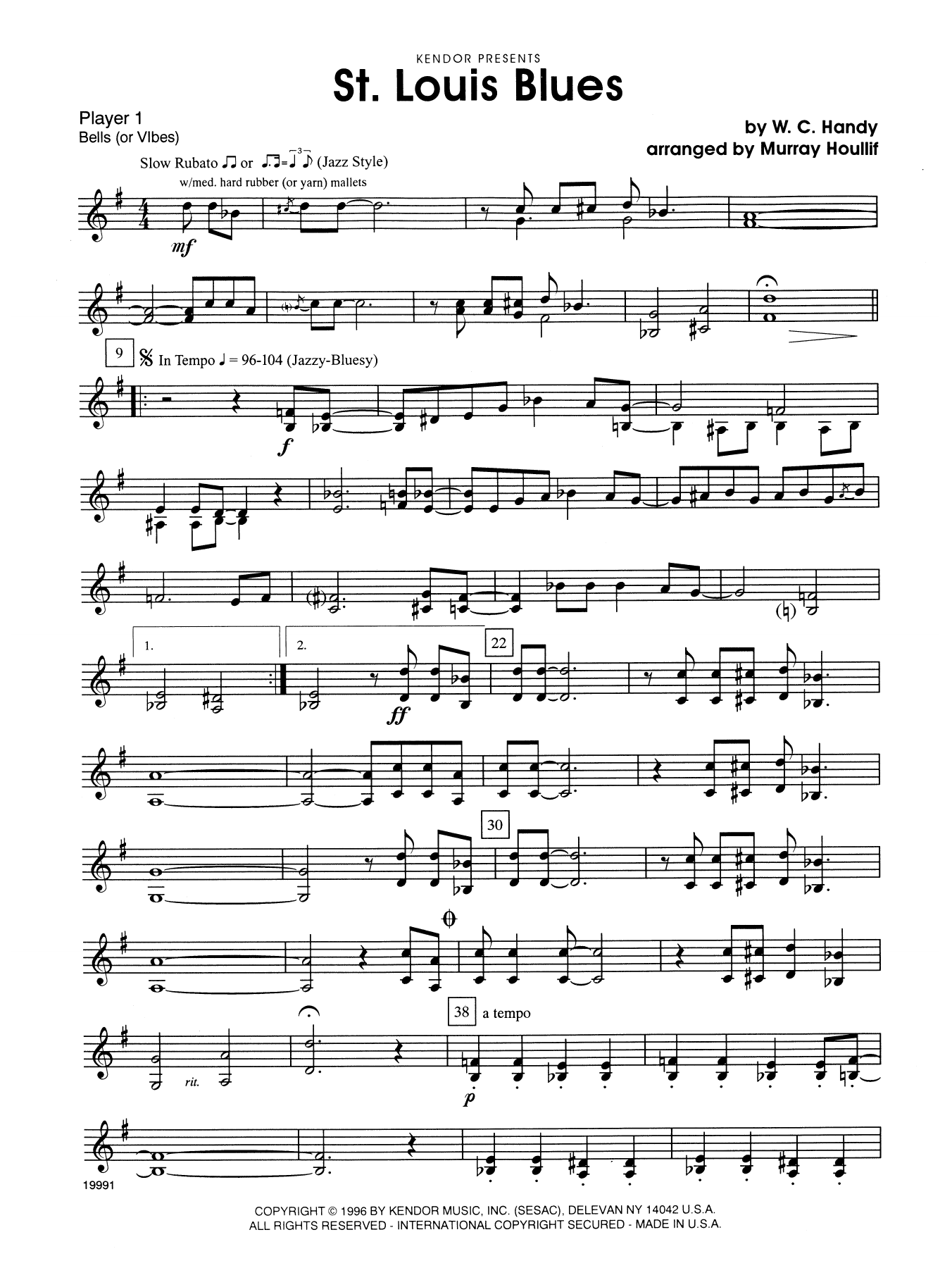 Download Murray Houllif St. Louis Blues - Percussion 1 Sheet Music
