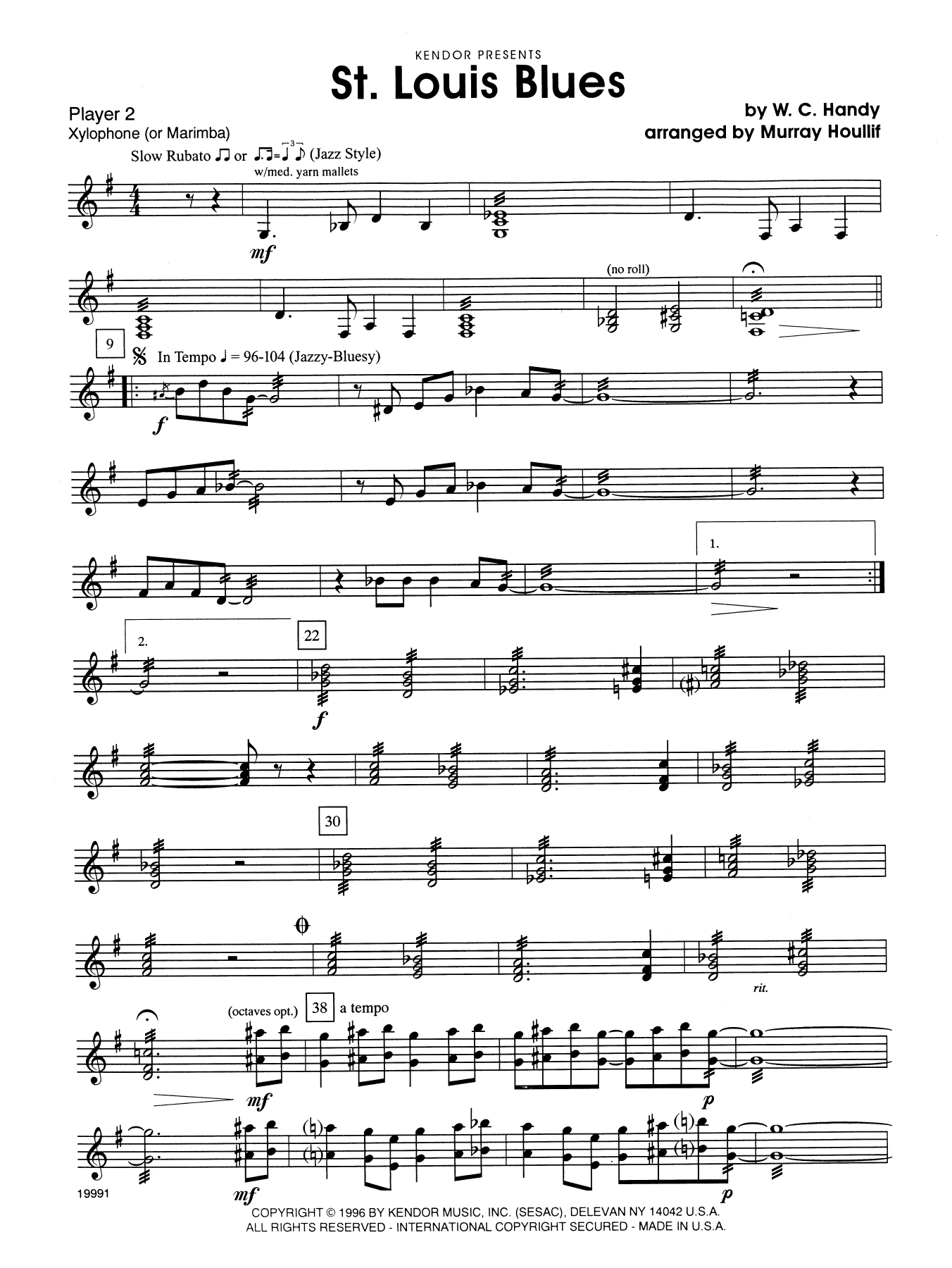 Download Murray Houllif St. Louis Blues - Percussion 2 Sheet Music