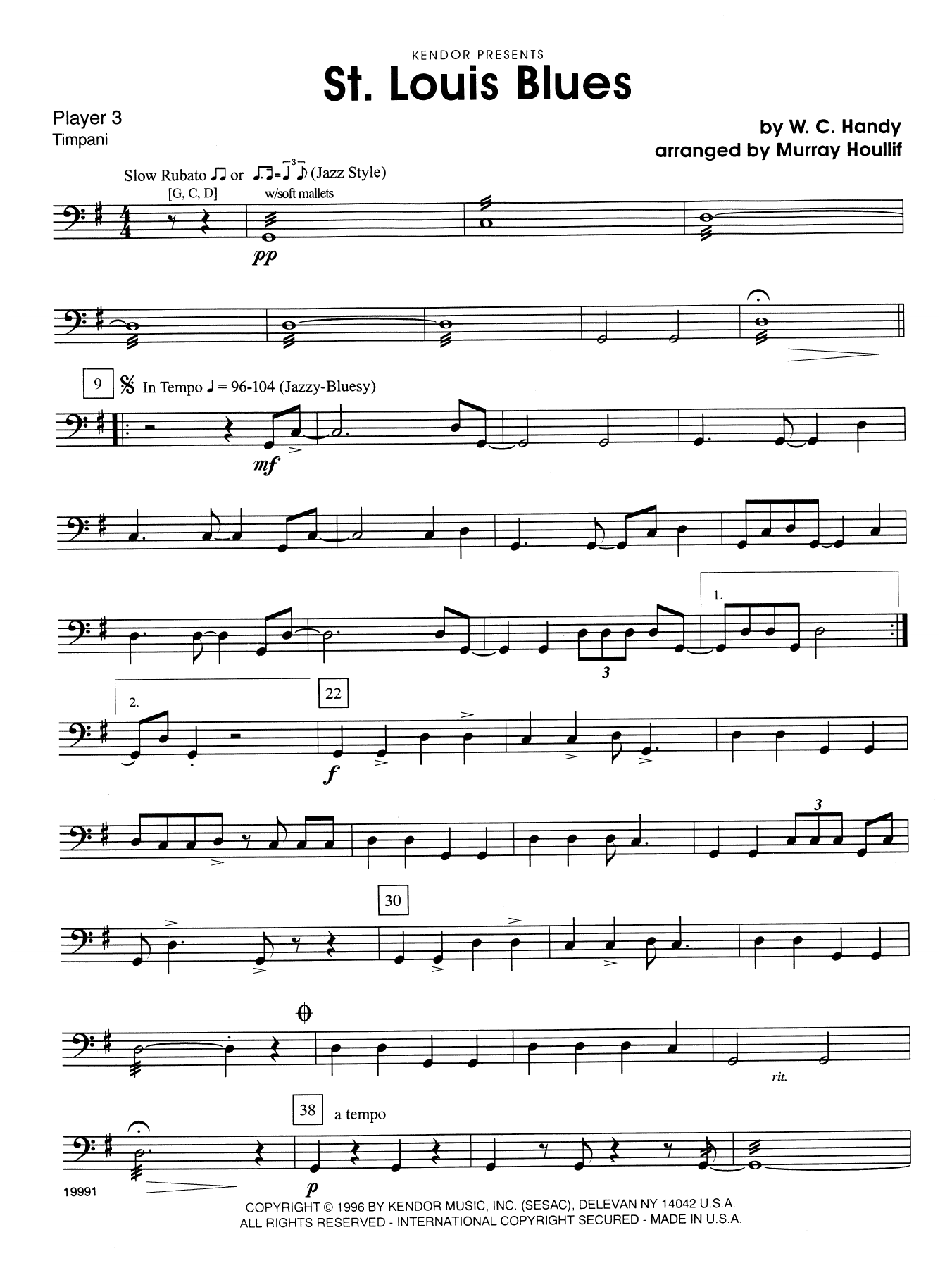 Download Murray Houllif St. Louis Blues - Percussion 3 Sheet Music