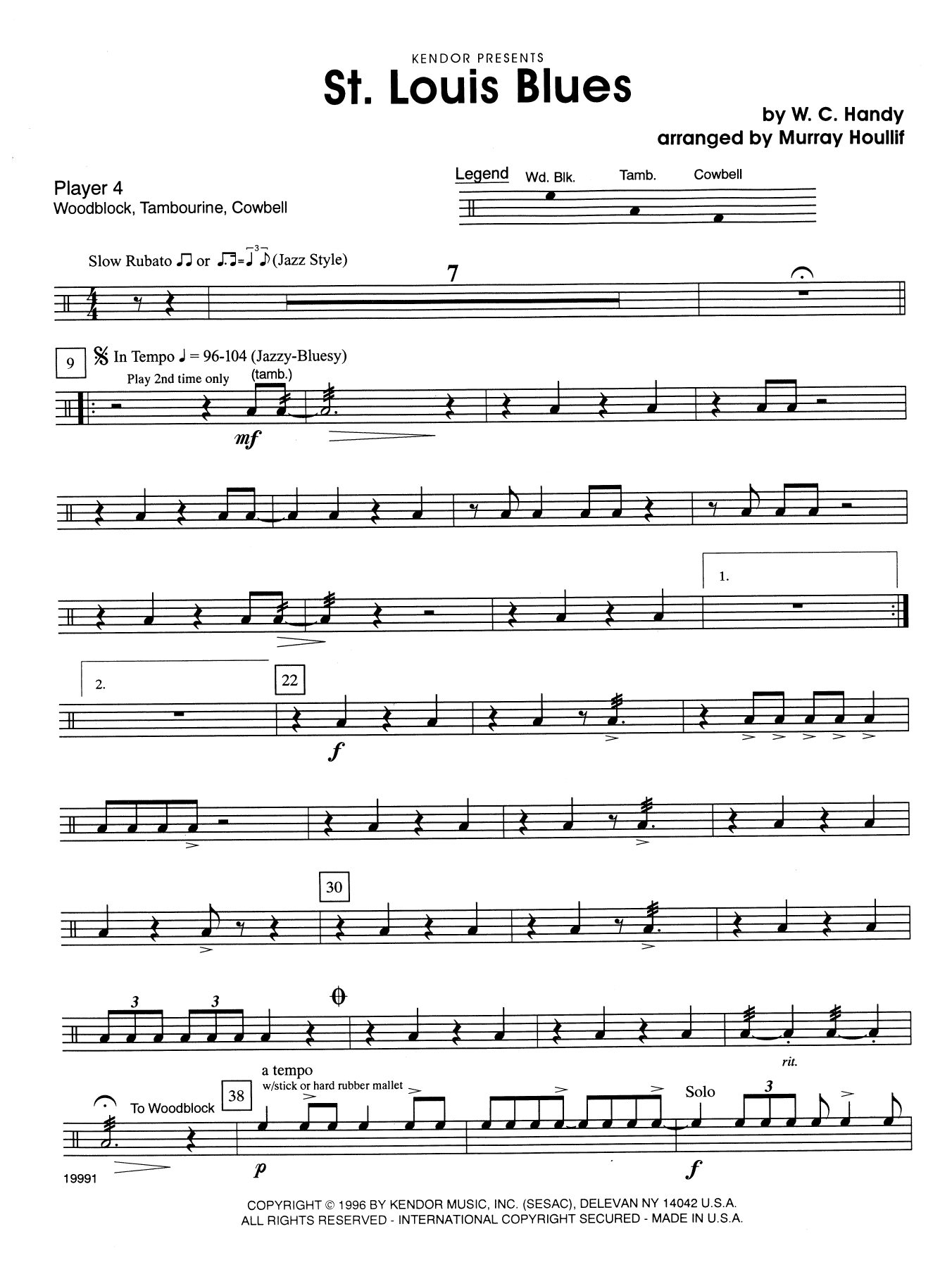 Download Murray Houllif St. Louis Blues - Percussion 4 Sheet Music