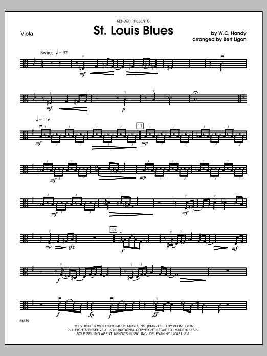 Download Ligon St. Louis Blues - Viola Sheet Music
