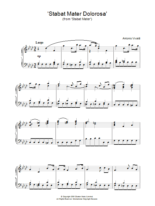 Download Antonio Vivaldi Stabat Mater Dolorosa (from Stabat Mate Sheet Music