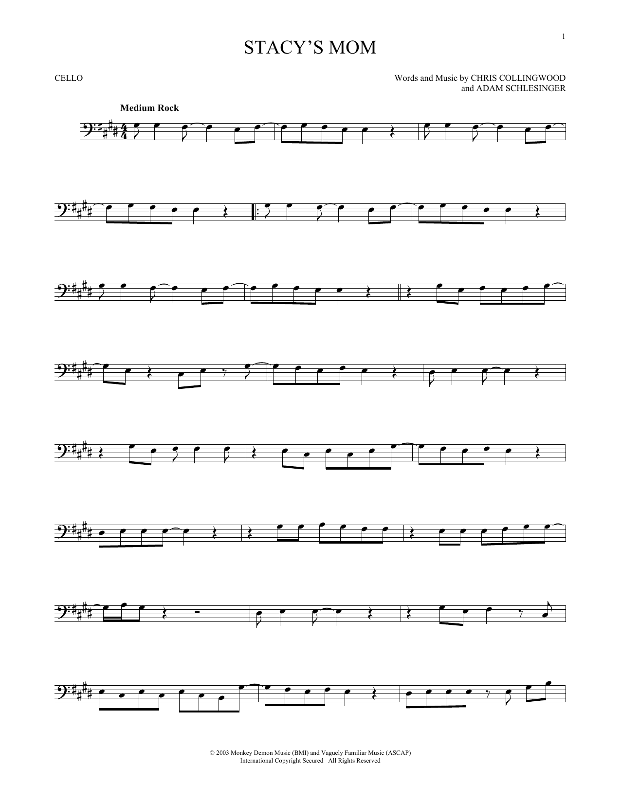 Download Fountains Of Wayne Stacy's Mom Sheet Music