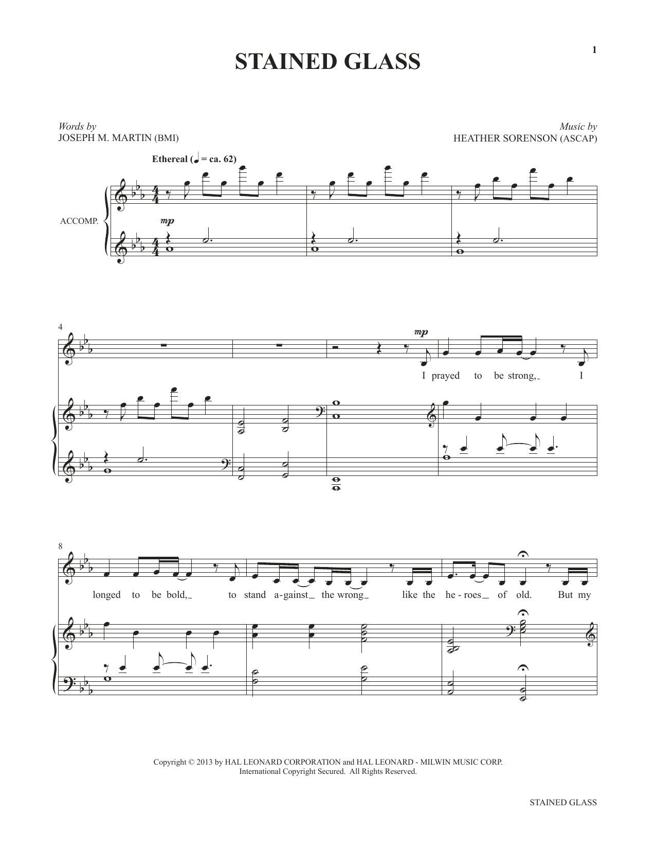 Download Heather Sorenson and Joseph M. Marti Stained Glass (from My Alleluia: Vocal Sheet Music