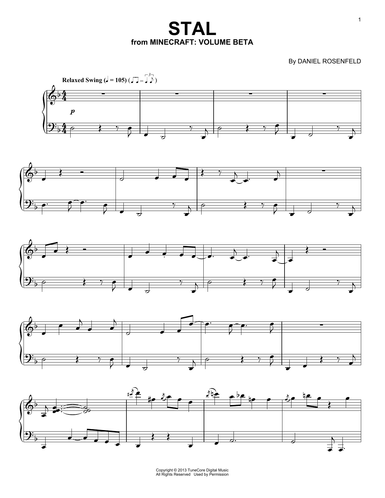 Download C418 Stal (from Minecraft) Sheet Music