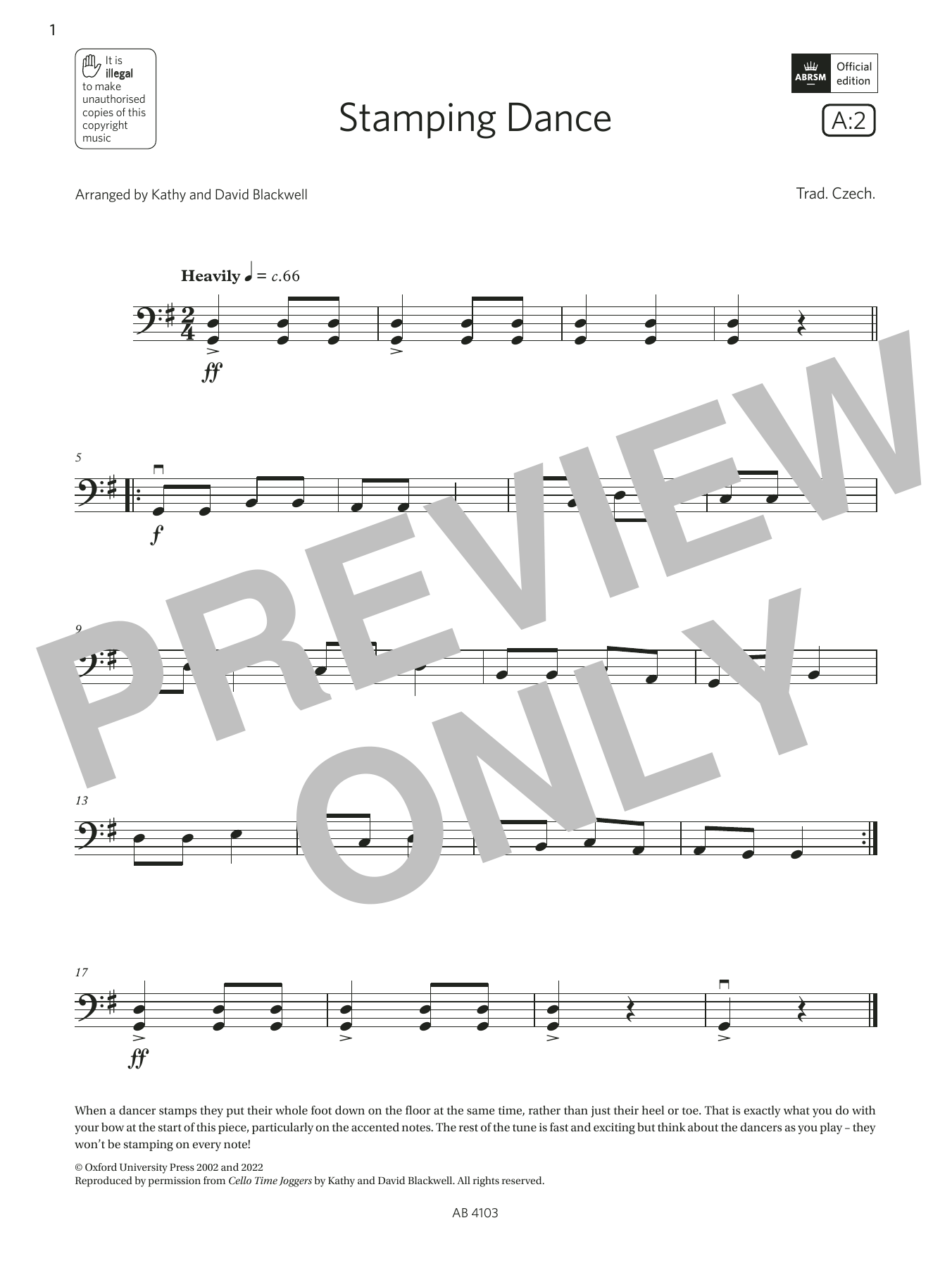 Download Trad. Czech Stamping Dance (Grade Initial, A2, from Sheet Music