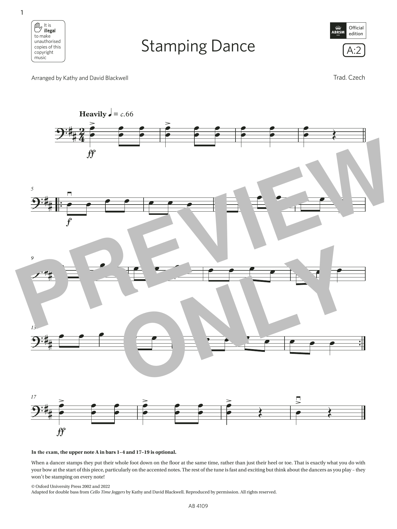 Download Trad. Czech Stamping Dance (Grade Initial, A2, from Sheet Music