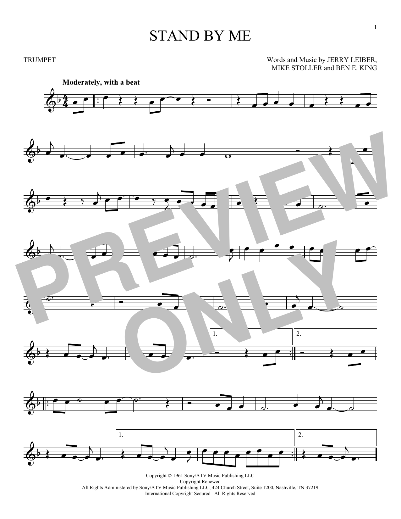Download Ben E. King Stand By Me Sheet Music