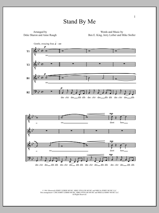 Download Deke Sharon Stand By Me Sheet Music