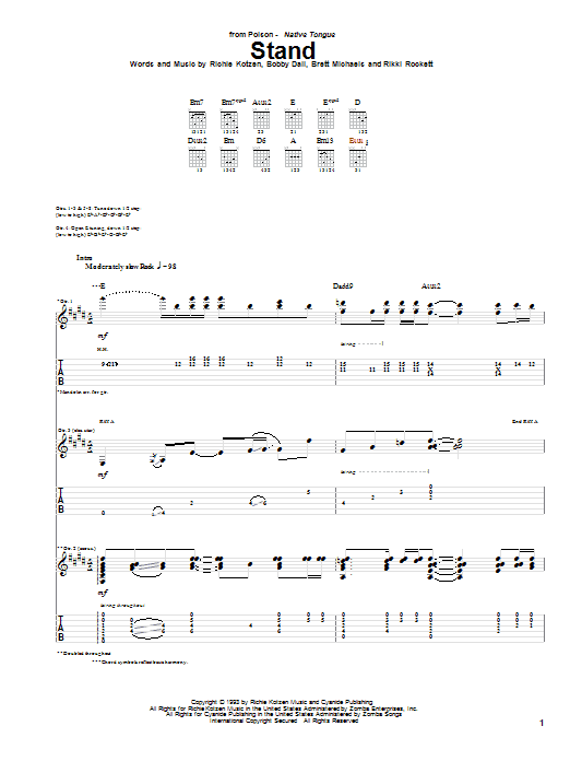 Download Poison Stand Sheet Music