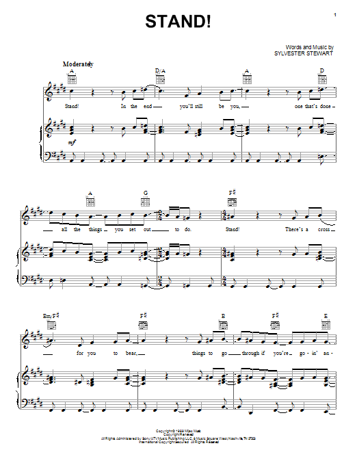 Download Sly And The Family Stone Stand! Sheet Music