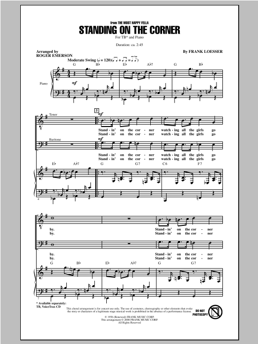 Download Roger Emerson Standing On The Corner Sheet Music
