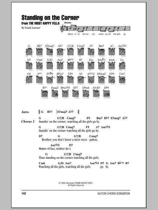 Download The Four Lads Standing On The Corner Sheet Music