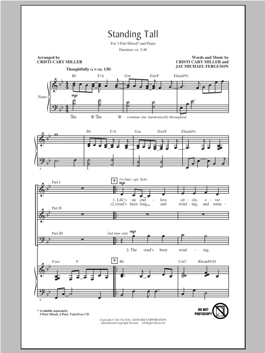 Download Cristi Cary Miller Standing Tall Sheet Music