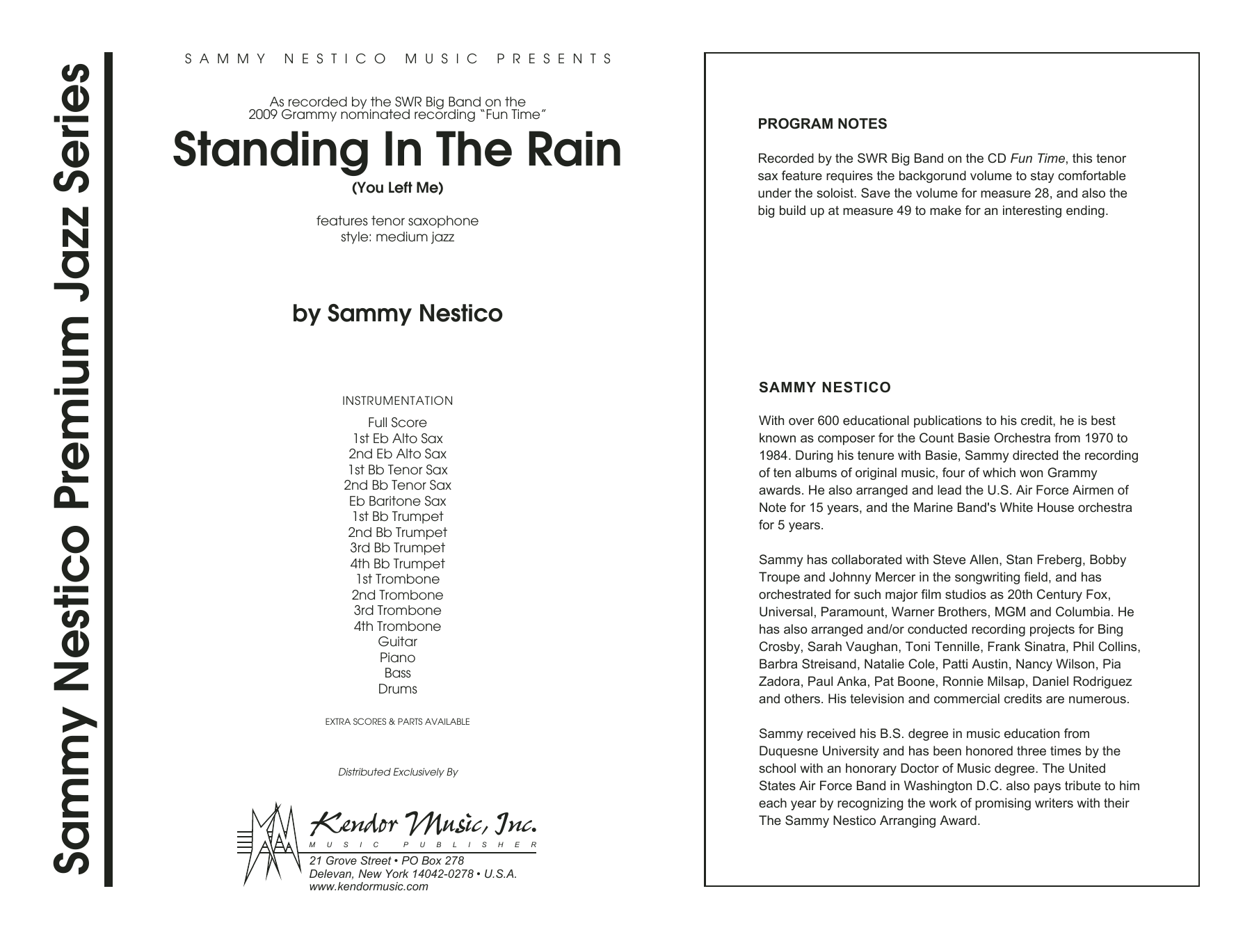 Download Sammy Nestico Standing In The Rain (You Left Me) - Fu Sheet Music