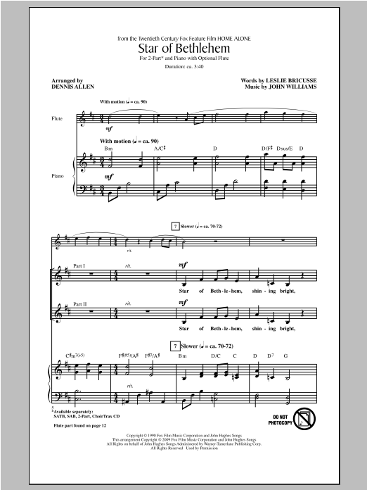Download John Williams Star Of Bethlehem (arr. Dennis Allen) Sheet Music
