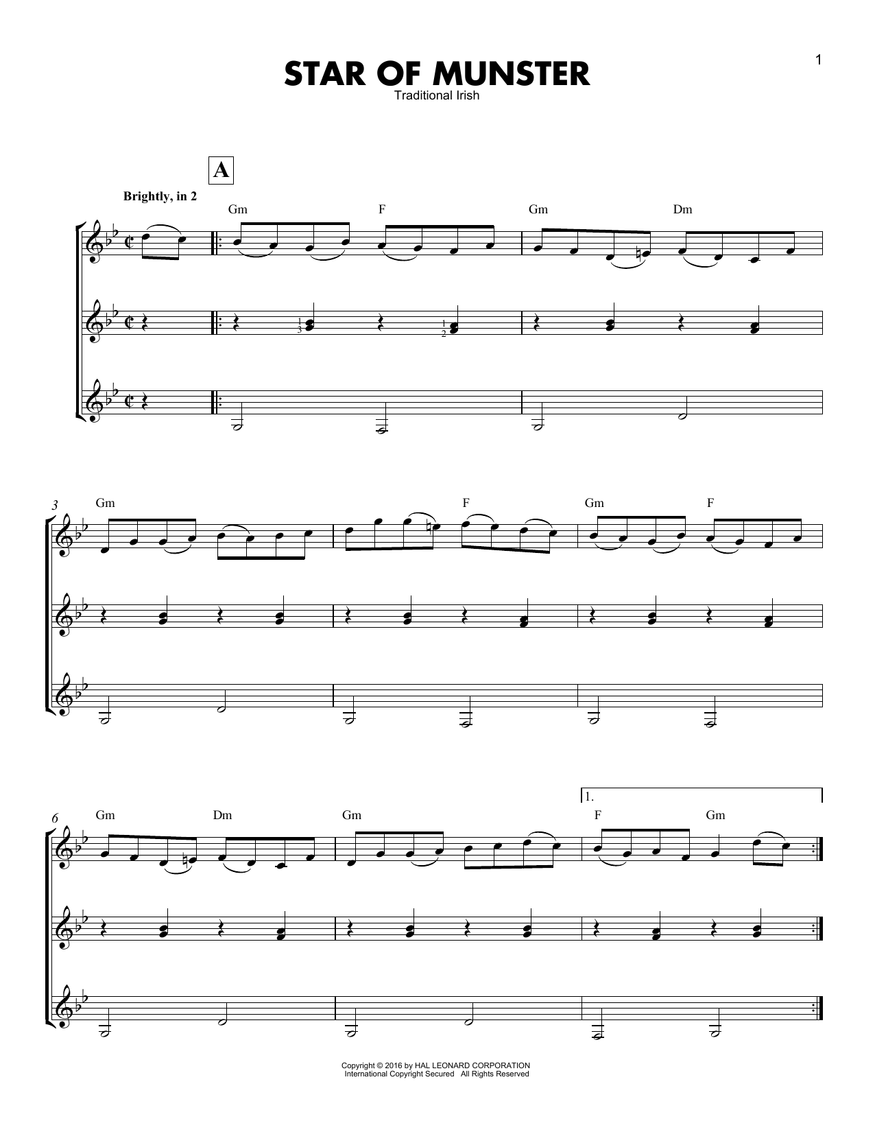 Download Traditional Star Of Munster Sheet Music