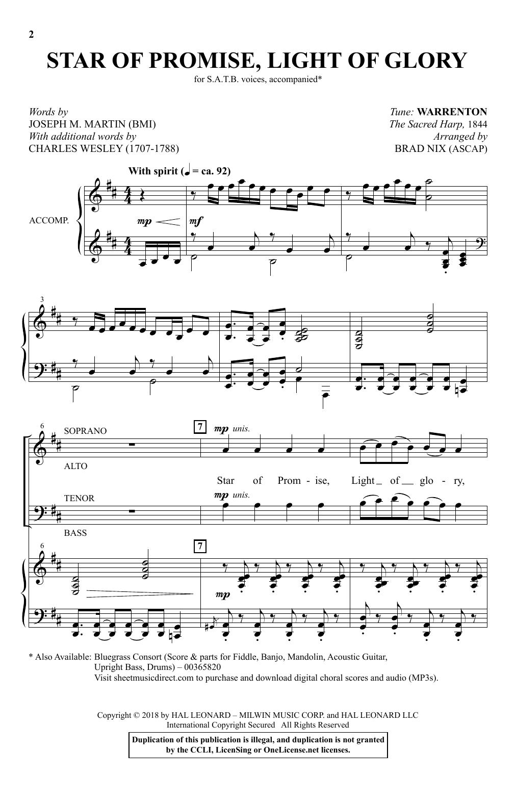 Download Joseph M. Martin and Charles Wesley Star Of Promise, Light Of Glory (arr. B Sheet Music