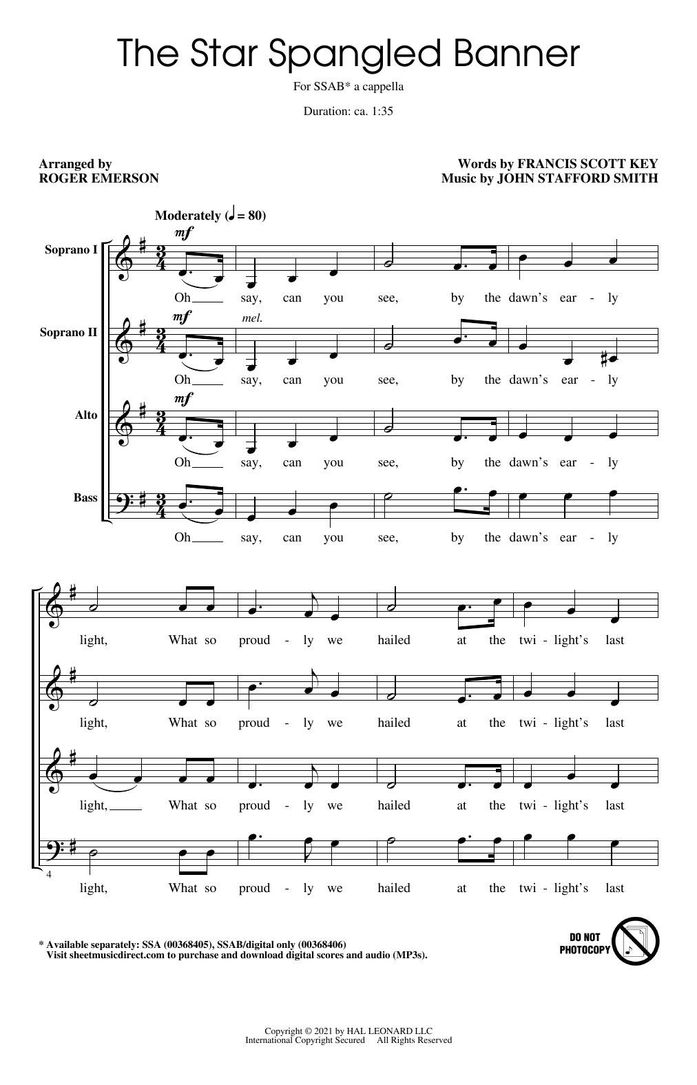 Download The Chicks Star Spangled Banner (arr. Roger Emerso Sheet Music