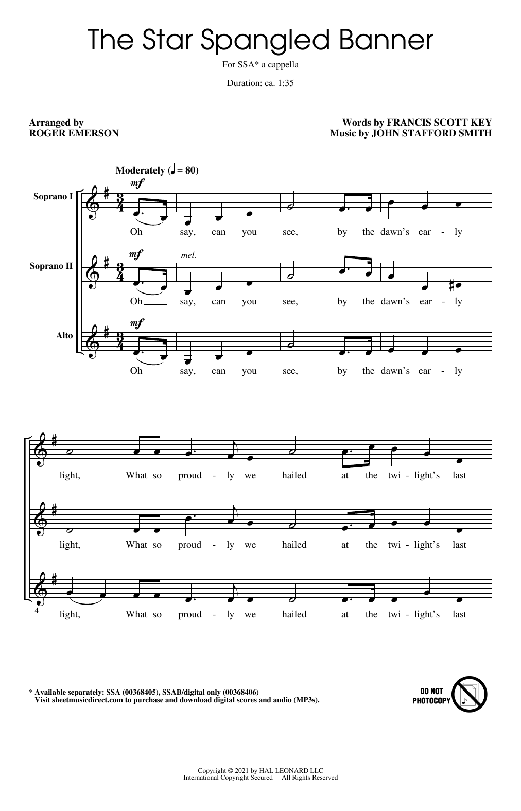 Download The Chicks Star Spangled Banner (arr. Roger Emerso Sheet Music