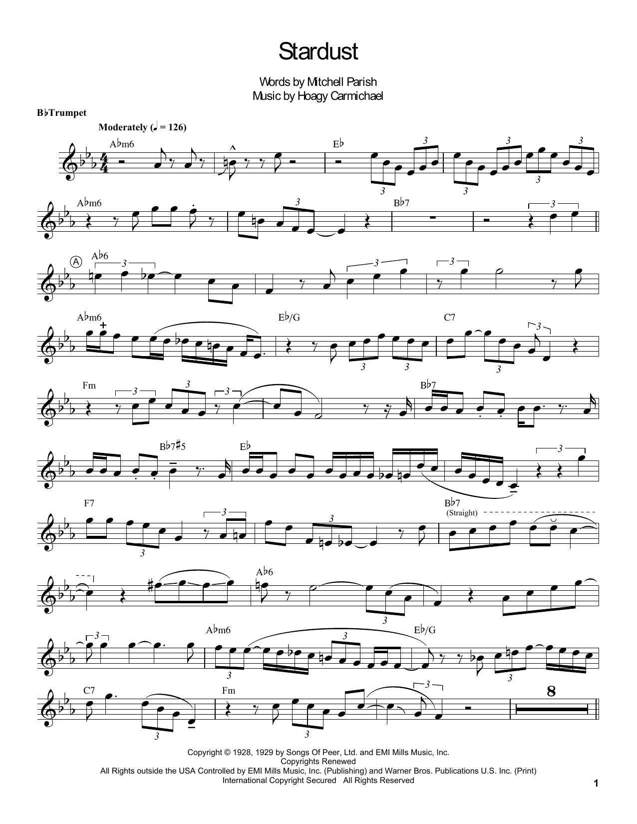 Download Louis Armstrong Stardust Sheet Music