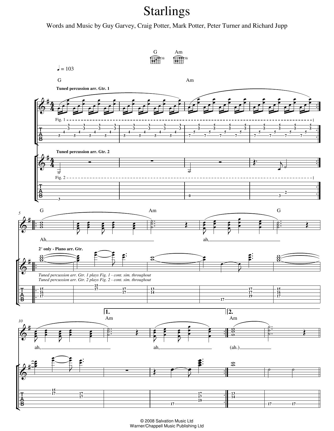Download Elbow Starlings Sheet Music