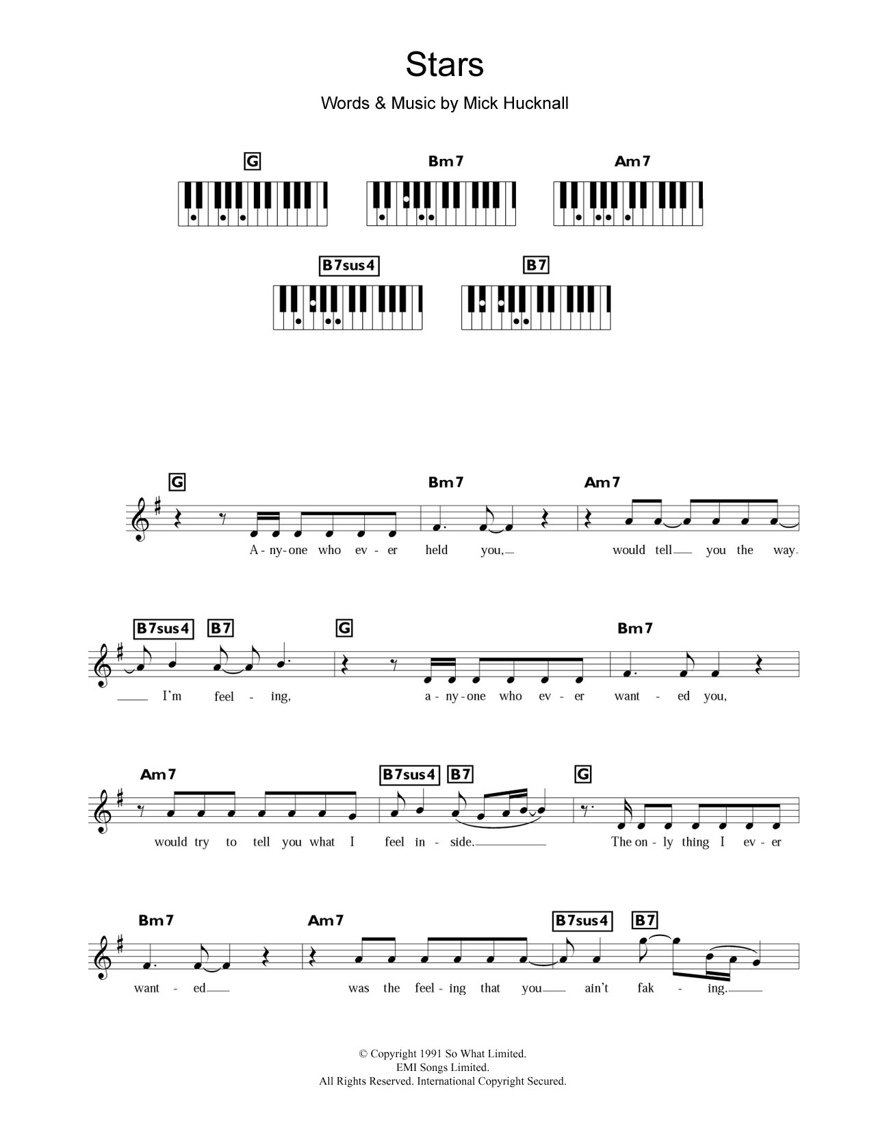 Download Simply Red Stars Sheet Music