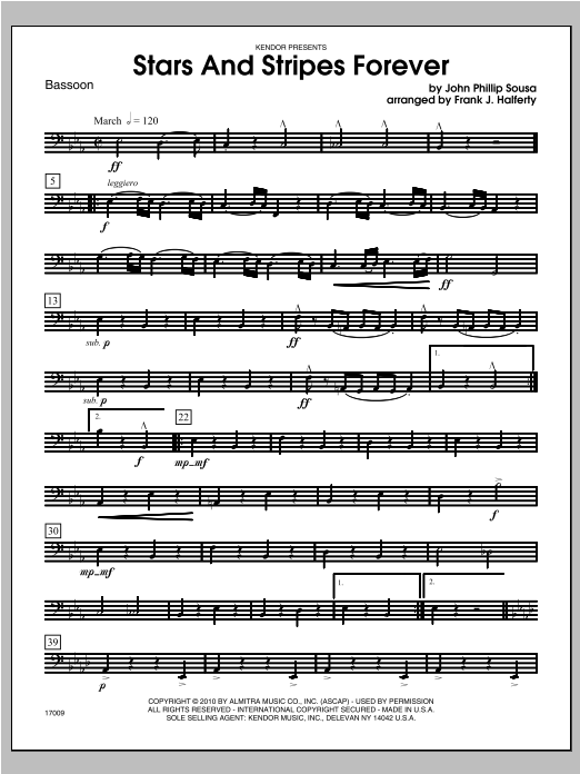 Download Halferty Stars And Stripes Forever - Bassoon Sheet Music
