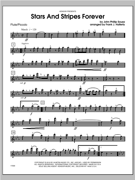 Download Halferty Stars And Stripes Forever - Flute Sheet Music