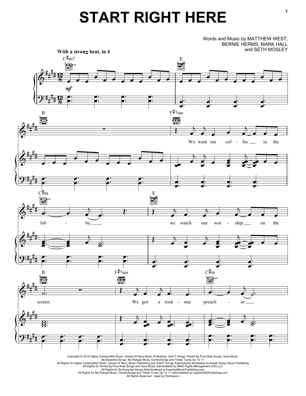 Download Casting Crowns Start Right Here Sheet Music