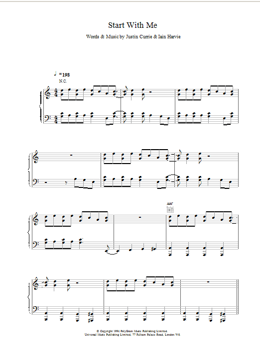 Download Del Amitri Start With Me Sheet Music