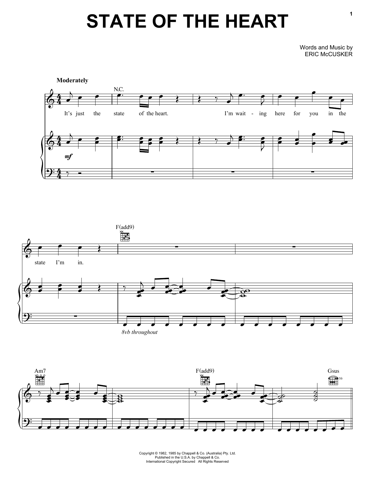 Download Mondo Rock State Of The Heart Sheet Music
