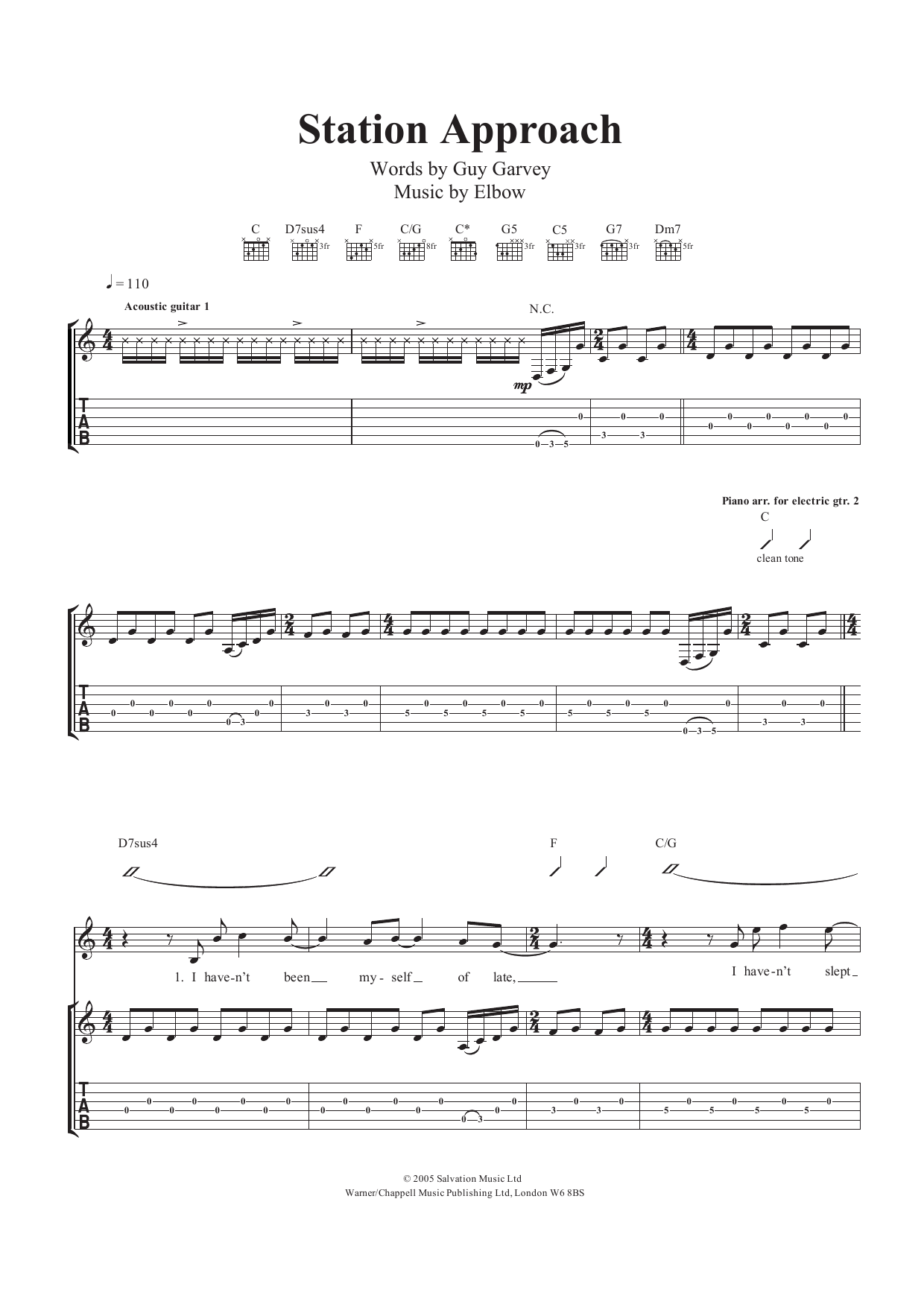 Download Elbow Station Approach Sheet Music
